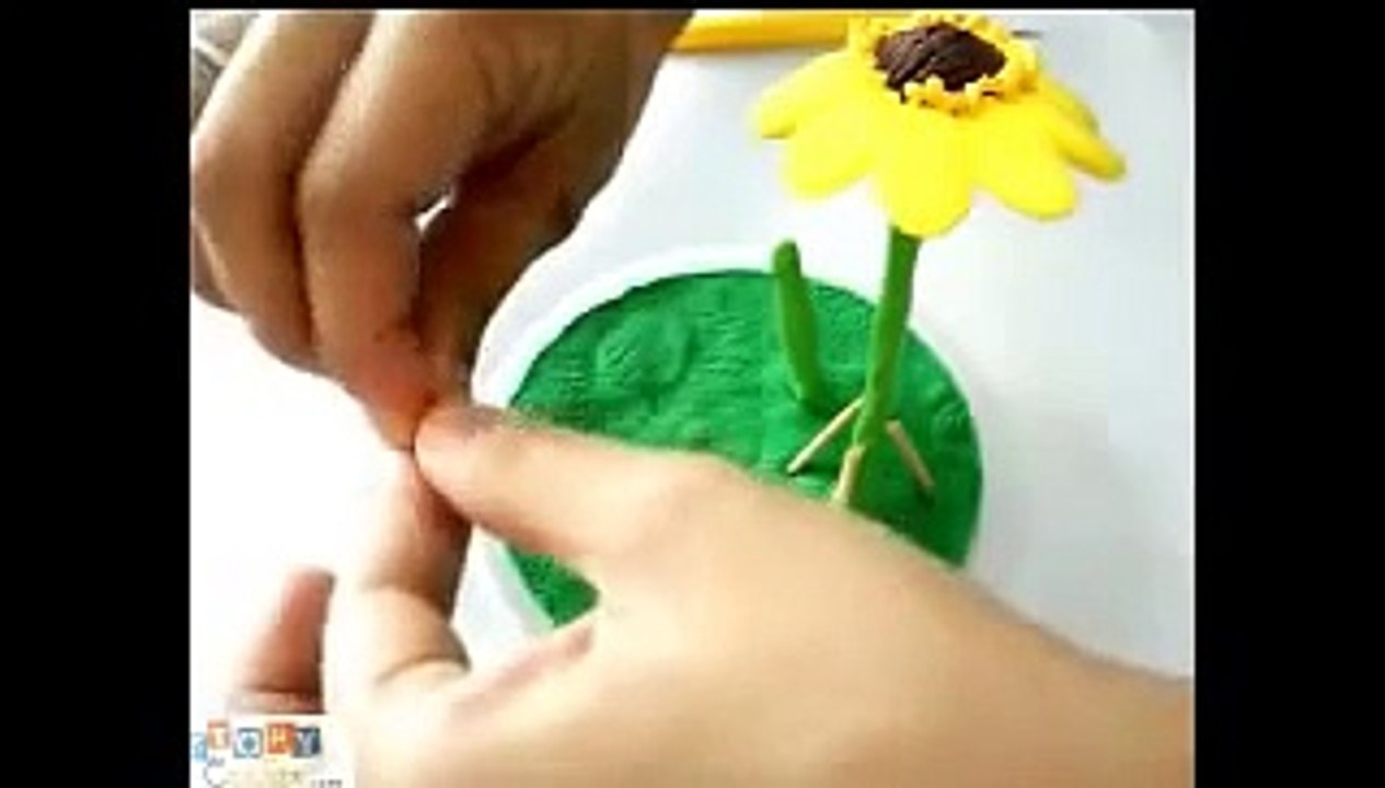 Making a garden using modelling clay