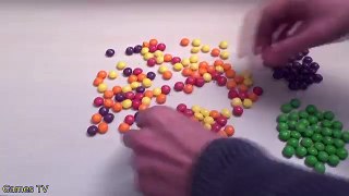 Learn Colours with Surprise Eggs and a Skittles Rainbow!
