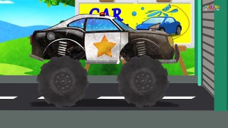 Police Monster Truck | Car Wash Video for Kids & Toddlers