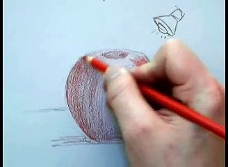 Colored Pencil Drawing of an Apple Part 1