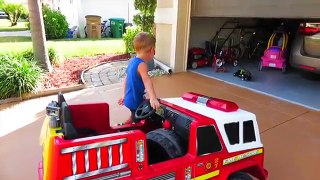 Thomas Ride on POWER WHEEL Fire TRUCK wheel fixing VIDEO for kids