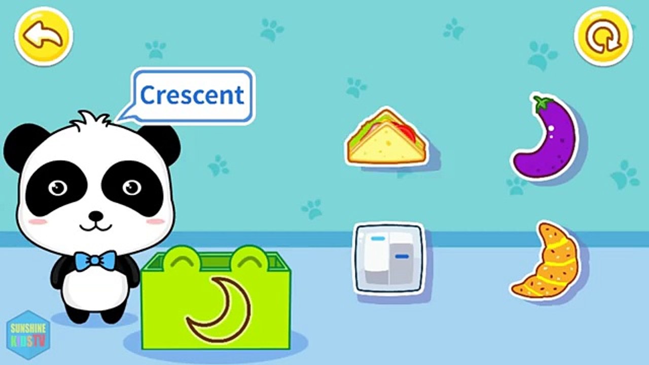Baby Panda teaches Shapes of geometry. Game app for Kids Learning Shapes. English