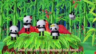 Five Little Pandas Jumping on the Bed | Nursery Rhymes & Kids Songs ABCkidTV