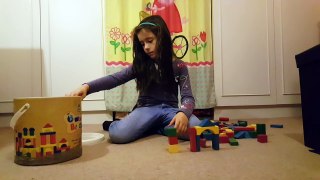How to make a Castle with colour wooden Building Blocks Kids Having Fun