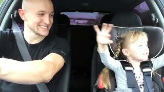 Dad and his girl singing Frozen Let it go in the car