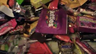 A LOT OF CANDY FROM HALLOWEEN!!!