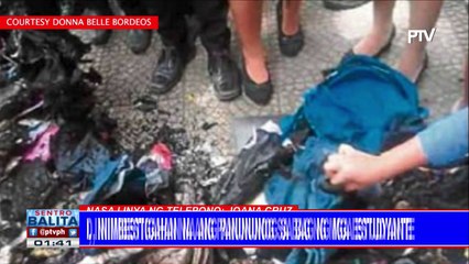 DepEd, iniimbestigahan na ang panununog sa bag ng mga estudyante