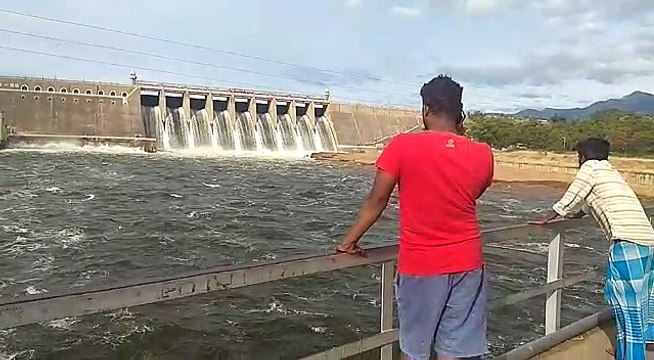 Awesome water flow from dam