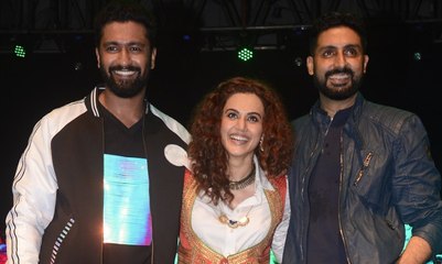 Download Video: Abhishek Bachchan, Taapsee Pannu,Vicky Kaushal Promote Manmarziyan At Narsee Monjee