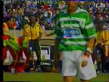 الشوط الاول مباراة الرجاء البيضاوي و غولد فيلدز الغاني 1-0 اياب نهائي عصبة الابطال الافريقية 1997