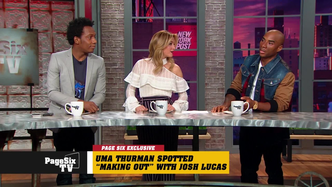 A @PageSix spy caught #UmaThurman and her Broadway co-star #JoshLucas locking lips outside Times Square. But Uma's denying it. What's really going on? @CarlosGreer has the scoop! #PageSixTV