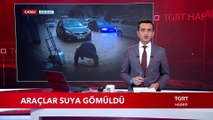 Erzurum'da Sel! Araçlar Suya Gömüldü
