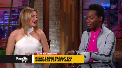 At the #MetGala, @MileyCyrus came in like she got hit with a wrecking ball. The singer partied a little too hard in the U.S.A. the night before and was so hungover she wanted to skip the event! #PageSixTV got the scoop!