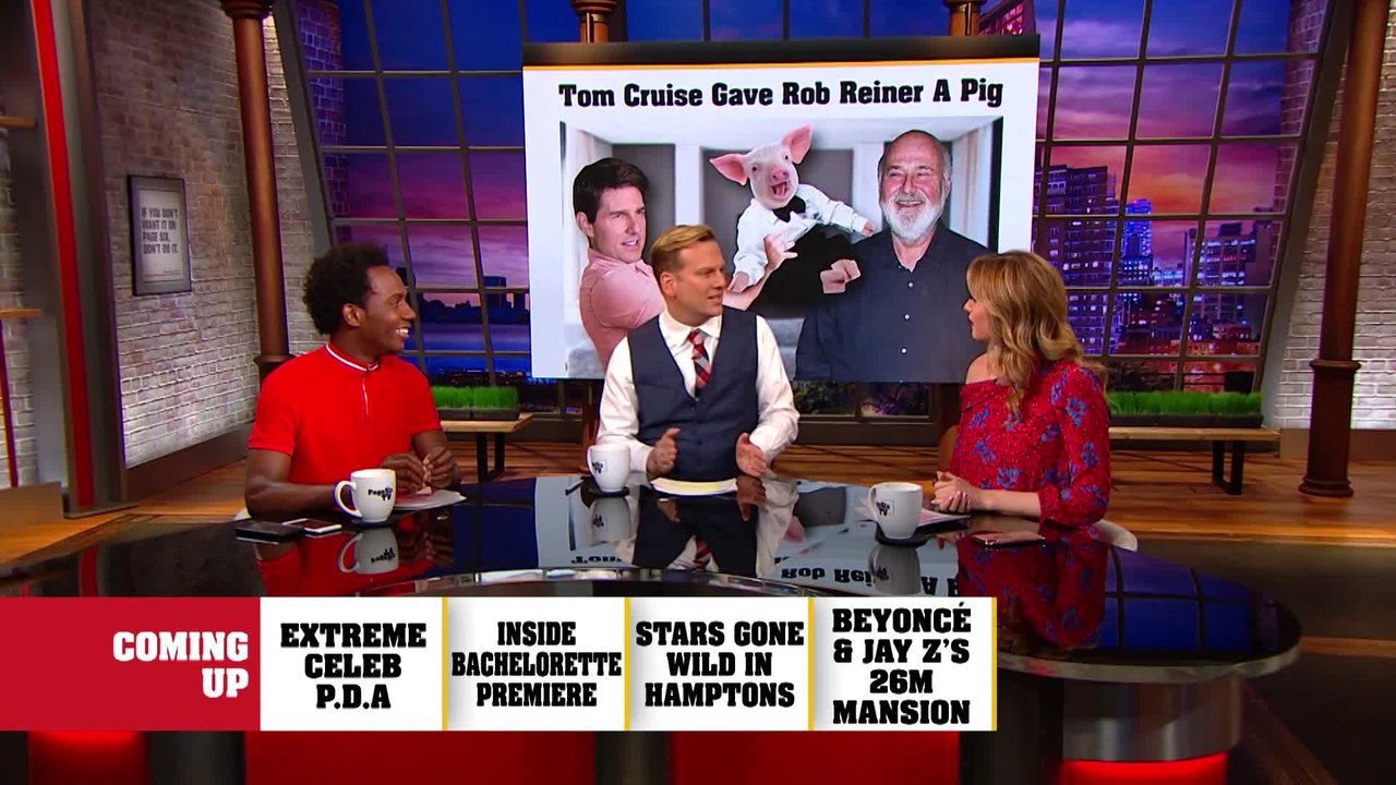 It's a @TomCruise twofer on #PageSixTV! Hear the crazy story of the time the #MissionImpossible actor sent @RobReiner a pig in a tuxedo! Plus, our guest host @BrianBalthazar tells the awkward tale of Cruise's PDA with @KatieHolmes212!