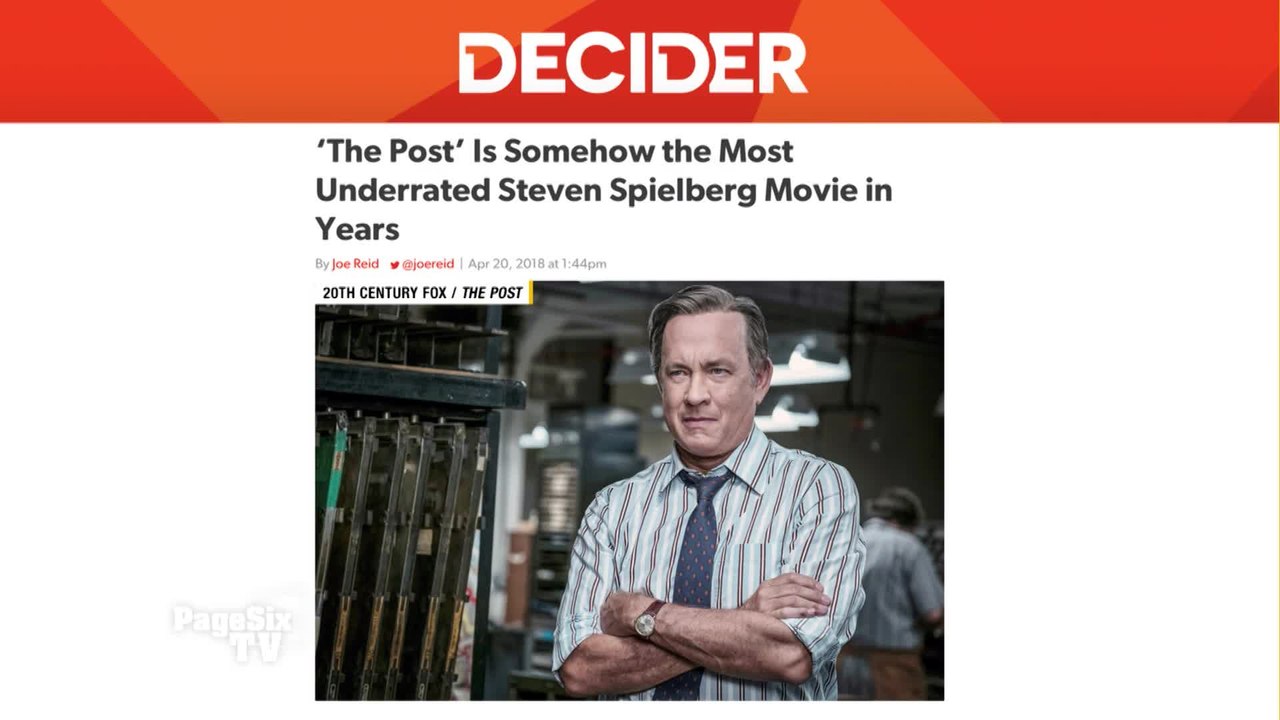 #ThePost is an underrated movie, and #StevenSpielberg agrees! You have to check out the personal letter penned to @Decider after @TomHanks and #MerylStreep passed along their review, and we've got it on #PageSixTV!