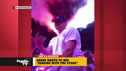 EXCLUSIVE: It's 13-feet of fun! NFL star @RobGronkowski and @SHAQ squared off in a dance off in Miami. The Patriots tight end took it a two-step further, claiming that he wants to win #DWTS someday. But we cry foul! Get jiggy with the details on today's #