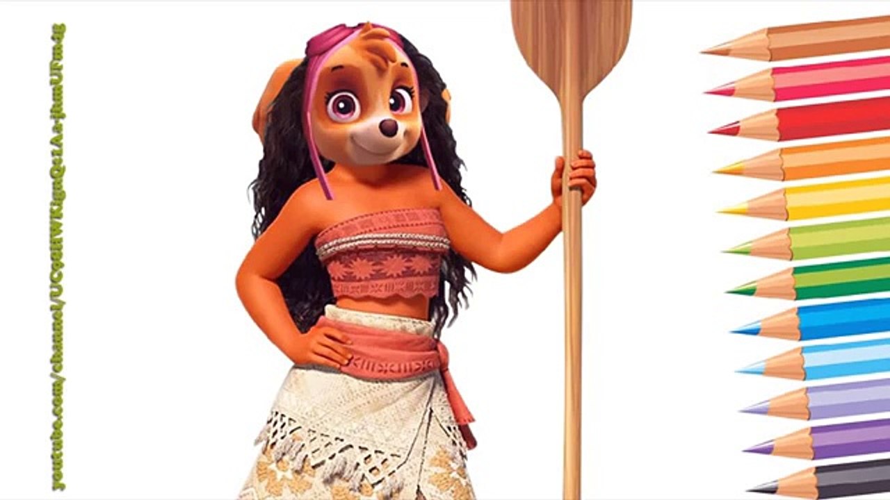 Paw Patrol Disney Moana Coloring Pages for Kids || Paw Patrol Coloring