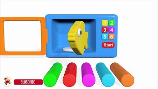 Learn Colors With Microwave Play Doh Fish Mold for Children