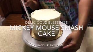 Mickey Mouse Smash Cake by Delicious Blessings