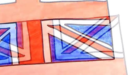 How to Draw the British Flag Drawings for kids UK Flag Art Colours for Kids | Tanimated To