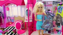 Barbie Wedding day Dress pink car & bicycle Barbie Hair shop salon Baby doll hair wash and