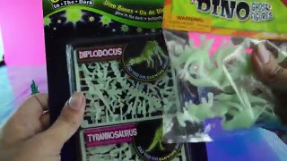 Dinosaur toys GLOW IN THE DARK! Halloween toy opening videos for children