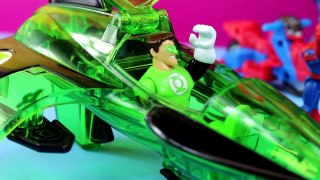 Imaginext Green Lantern Plane with Spider man Green Goblin Marvel Dc comics Toys stories