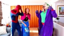 Spiderman vs Joker vs. Joker! The strange super hero movie in real life - The spouse becomes discreet