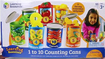 Learn Numbers and Fruits for Kids Toddlers with Counting Cans