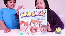 Ryan plays Whos Nose Guess Your Face Board Game for kids!