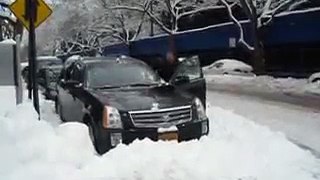 Cadillac SRX in the snow