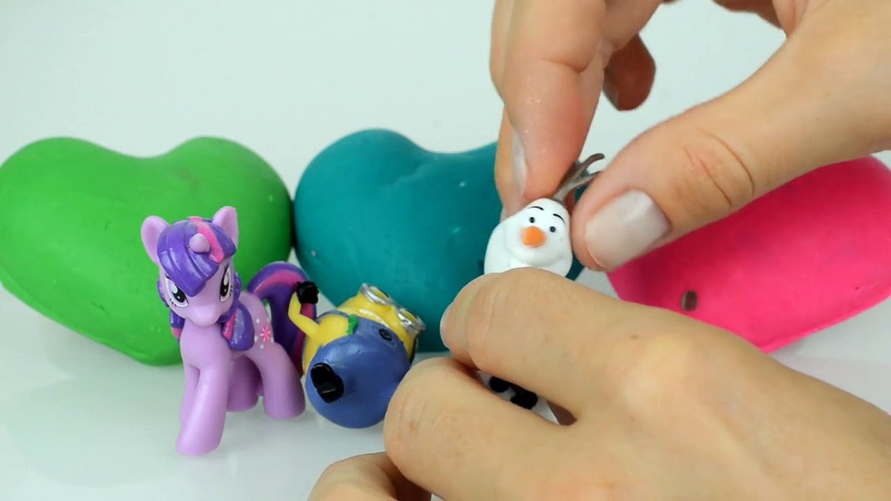 Play doh hearts Surprise eggs My little pony Frozen toys Angry birds Hello kitty Toy