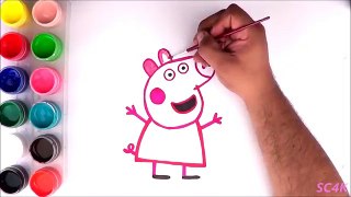 How to Draw & Color a Peppa Pig Cartoon | Drawing on & New Learning 4 Kids | Toddlers Lear