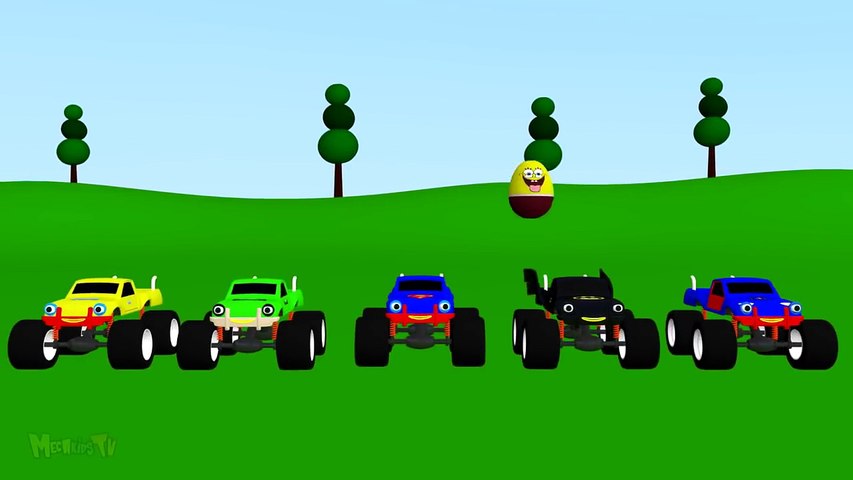 3D Dumpster Truck Collect Red Monster Trucks Parts Video For Kids