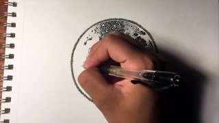Ink Moon Drawing (Stippling)