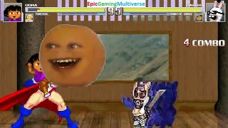 The Annoying Orange And The Rabbid VS Dora The Explorer And Power Girl In A MUGEN Match /