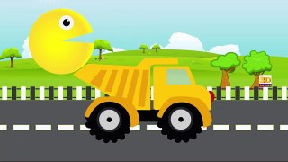 Dump Truck Transporting and Pacman Colors for Kids Children | Pacman Learning Colors for T