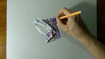 Drawing Time Lapse: 500 euro note hyperrealistic art