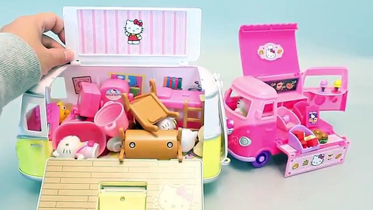 Hello Kitty Camping Cars Camper Toys, Snack Van Mini Car Toy 헬로키티 캠핑카 ...