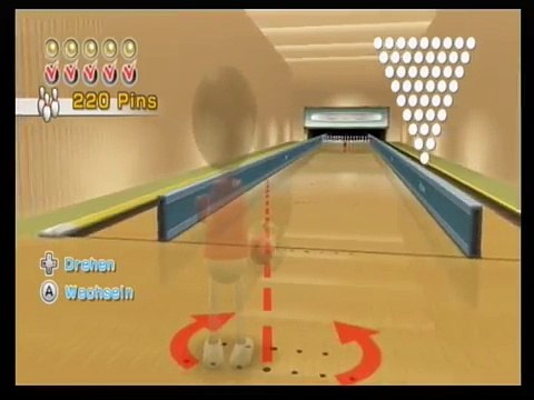 Wii Sports Bowling Wurfkraft 890 Pins Max platin
