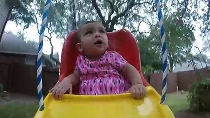 Baby Swinging On Fisher Price Swing
