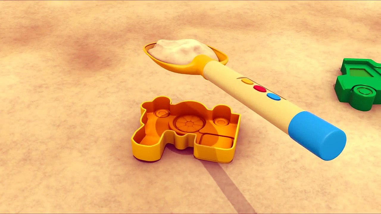 Apprenons les couleurs avec les bacs à sable. Dessin animé éducatif