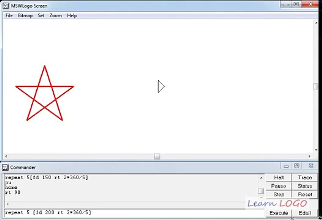 Hard problems in Logo Drawing a star in one command using Logo