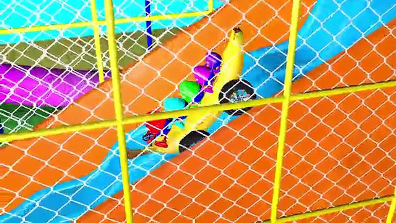 Banana Car Finger Family 3D Giant Slide Playground | Learn Colors Surprise Eggs Nursery Rh