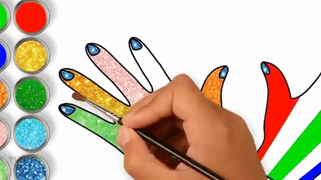 How To Draw hand and foot for kids | Glitter Hands Coloring Pages For Kids