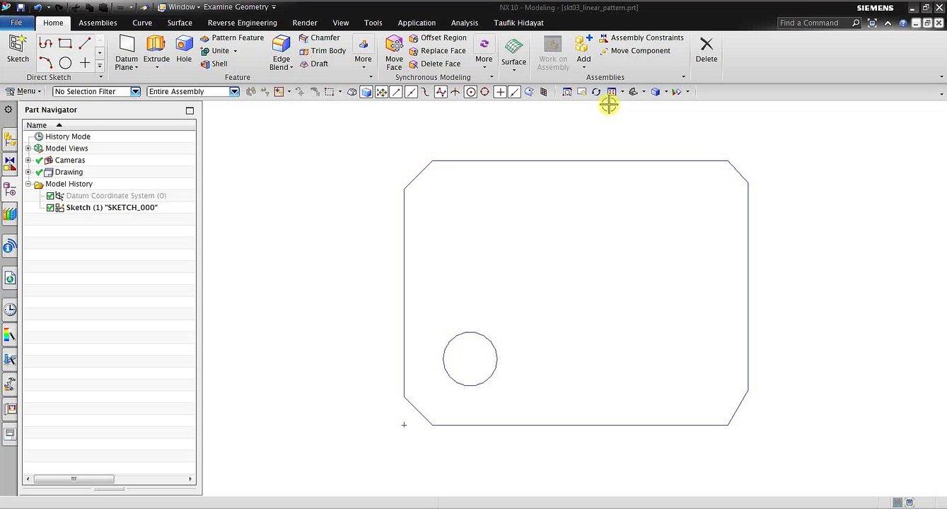 NX Basic Modeling 101 - Create Linear Patten in Sketch Environment