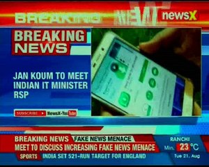 WhatsApp CEO is in India and is likely to meet Ravi Shankar Prasad to discuss the fake news menace