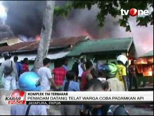 Komplek TNI di Jayapura Terbakar