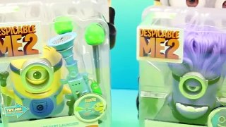 Despicable ME 2 Toot Launcher and Purple Minion Posable Action Figures Toy Play and Review