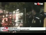 Hujan Semalaman Kota Jember Terendam Banjir Akibatkan Kemacetan Parah